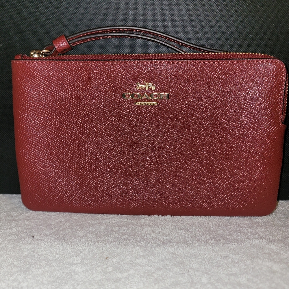 Coach large zip wristlet